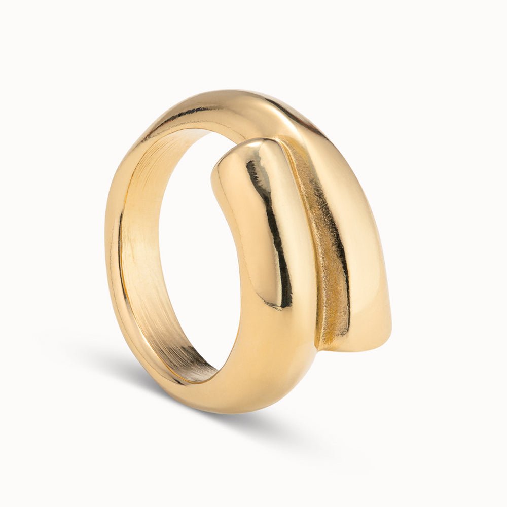UNOde50 Silver/Gold Plated Tubular Shaped Ring Closed In The Middle - MococoUNOde50ANI0709ORO000 - 9Rings