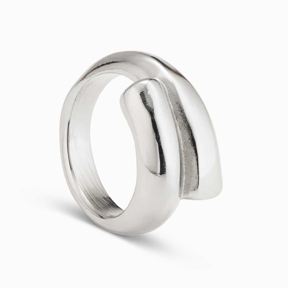 UNOde50 Silver/Gold Plated Tubular Shaped Ring Closed In The Middle - MococoUNOde50ANI0709MTL000 - 9Rings