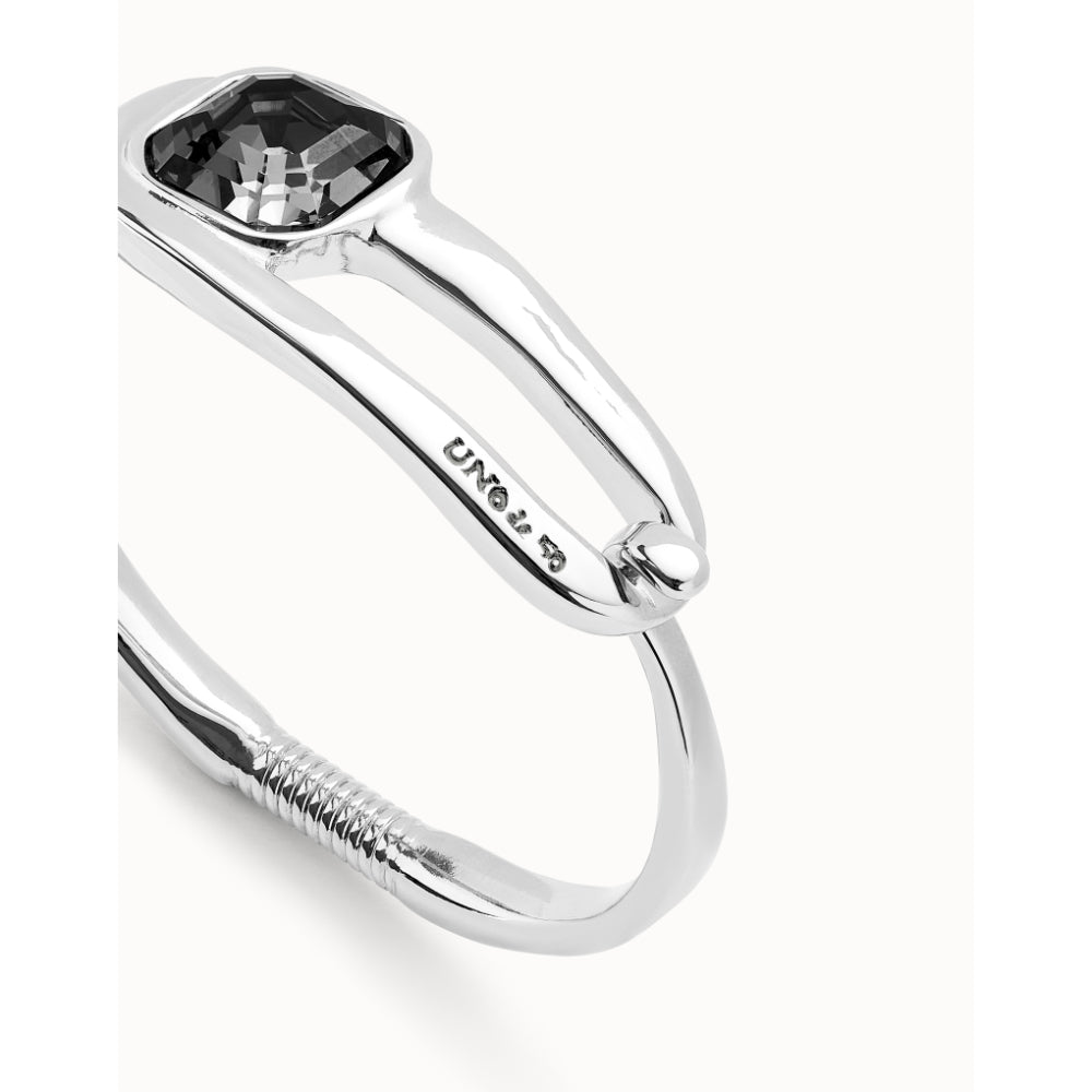 Unode50 Sterling Silver a Black Crystal Bangle Bracelet - MococoUNOde50PUL2512-MBracelet
