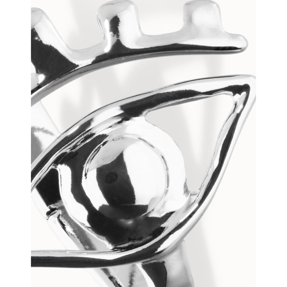 Unode50 Sterling Silver a Striking Central Eye Bangle Bracelet - MococoUNOde50PUL2598-MBracelet