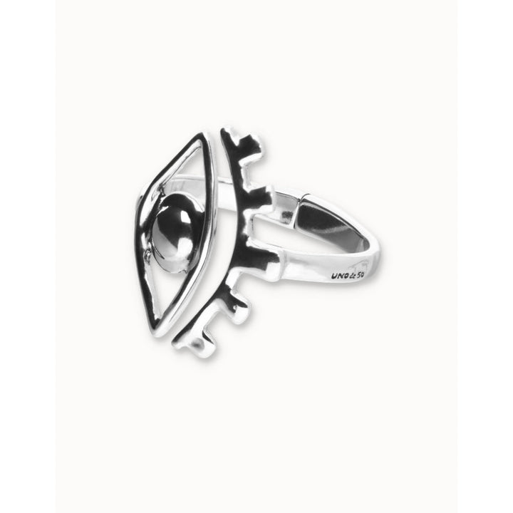 Unode50 Sterling Silver a Striking Central Eye Bangle Bracelet - MococoUNOde50PUL2598-MBracelet