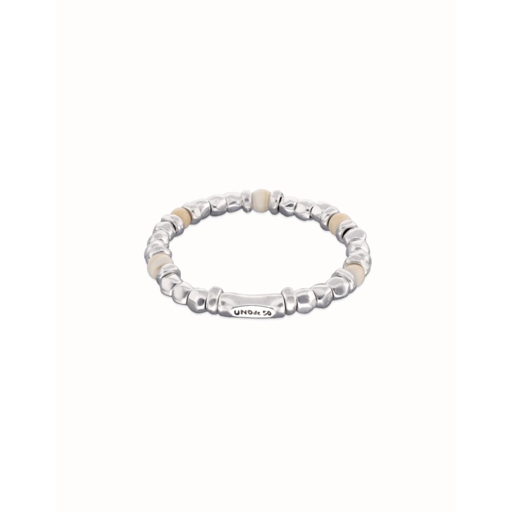Unode50 Sterling Silver Beaded Silver and Ivory Beads Bracelet - MococoUNOde50PUL2585-L-SLV-IVBracelet