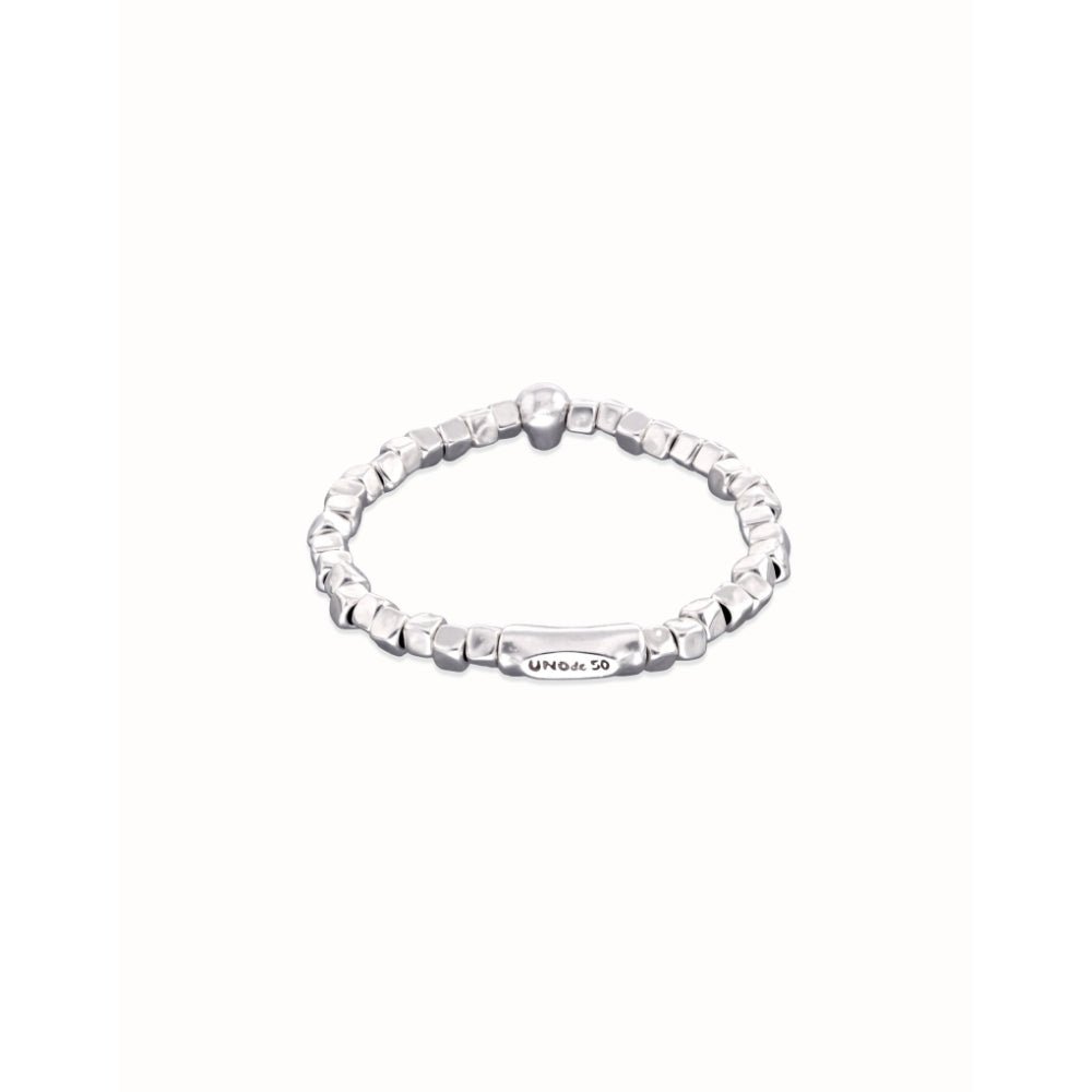 Unode50 Sterling Silver Beaded Stretch a Skull Bracelet - MococoUNOde50PUL2589-LBracelet