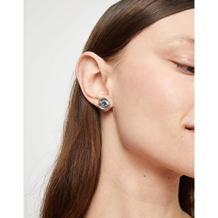 Unode50 Sterling Silver Blue Crystal Stud Earrings - MococoUNOde50PEN1007AZUMTL0UEarrings