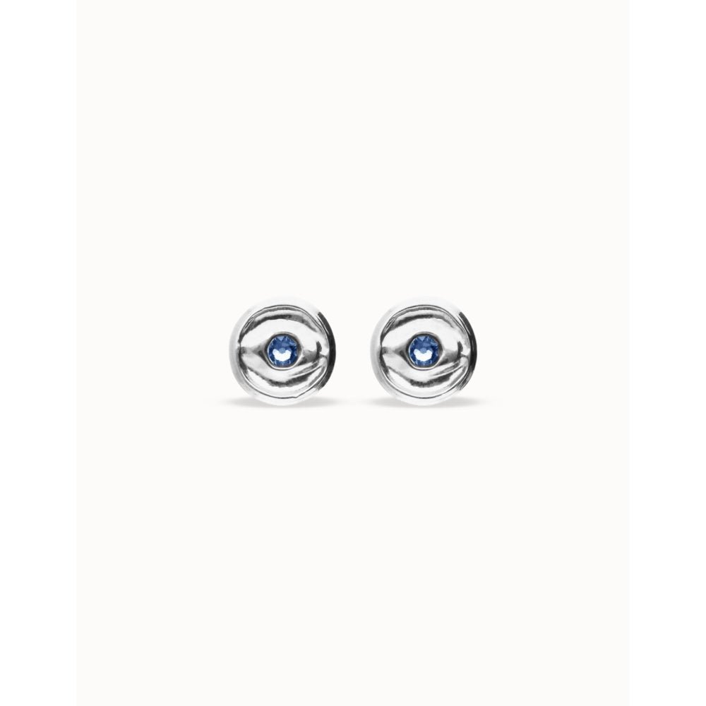 Unode50 Sterling Silver Blue Crystal Stud Earrings - MococoUNOde50PEN1007AZUMTL0UEarrings