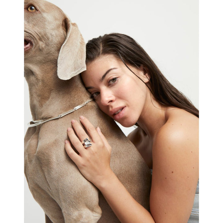 Unode50 Sterling Silver Cross Link Ring - MococoUNOde50ANI0832-12Rings