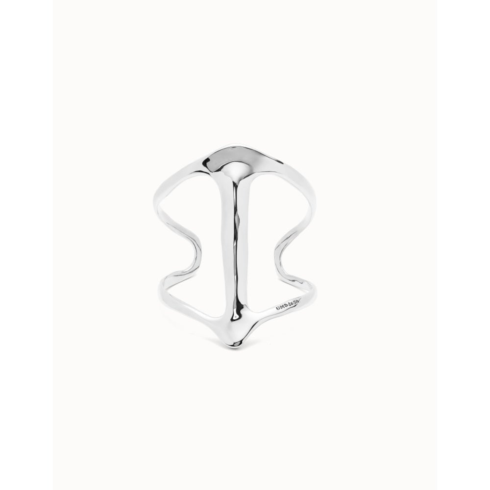 Unode50 Sterling Silver Cuff Manta Ray Structure Bracelet - MococoUNOde50PUL2552MTL0000MBracelets