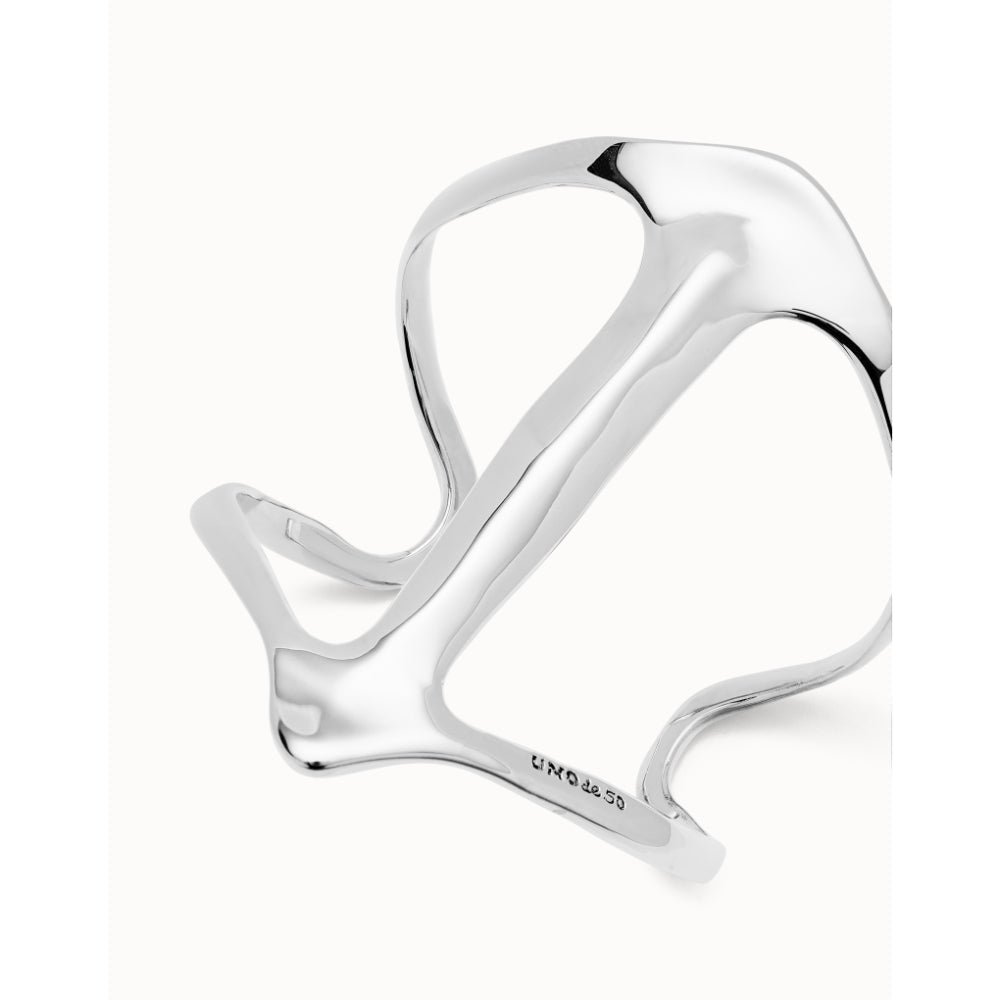 Unode50 Sterling Silver Cuff Manta Ray Structure Bracelet - MococoUNOde50PUL2552MTL0000MBracelets