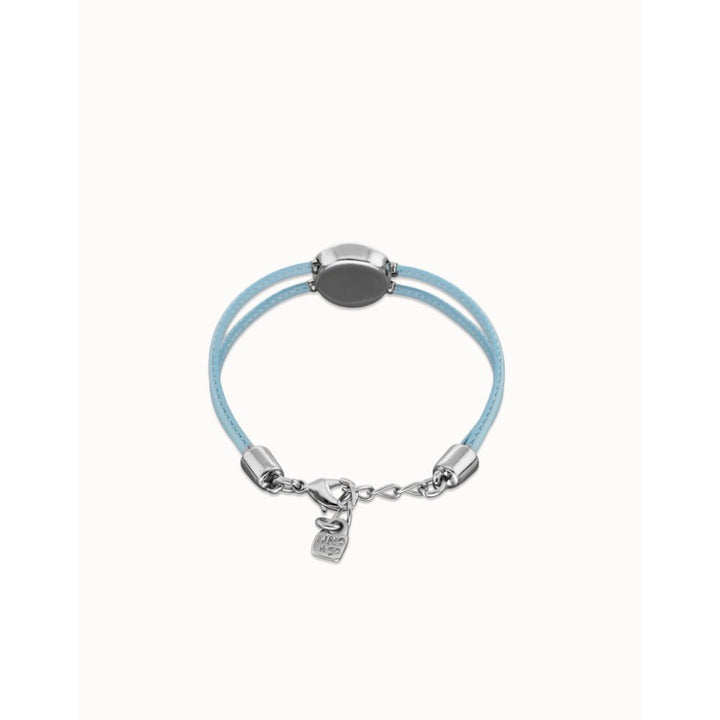 Unode50 Sterling Silver Double Blue Leather Birthstone Eye Bracelet - MococoUNOde50PUL2601-SLV-BLBracelet