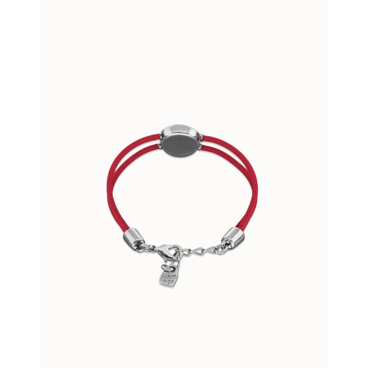 Unode50 Sterling Silver Double Fuchsia Leather Birthstone Eye Bracelet - MococoUNOde50PUL2601RSOMTL0MBracelets