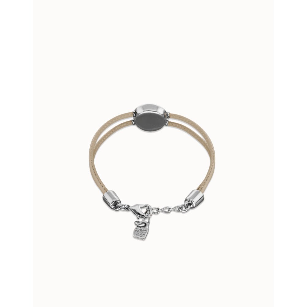 Unode50 Sterling Silver Double Ivory Leather Birthstone Eye Bracelet - MococoUNOde50PUL2601MFLMTL0MBracelets