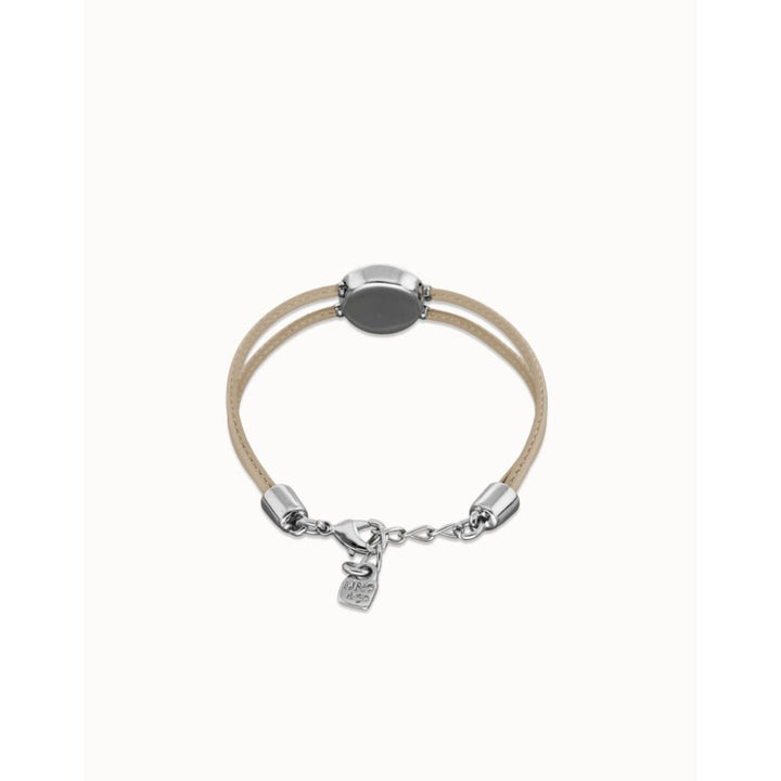 Unode50 Sterling Silver Double Ivory Leather Birthstone Eye Bracelet - MococoUNOde50PUL2601MFLMTL0MBracelets