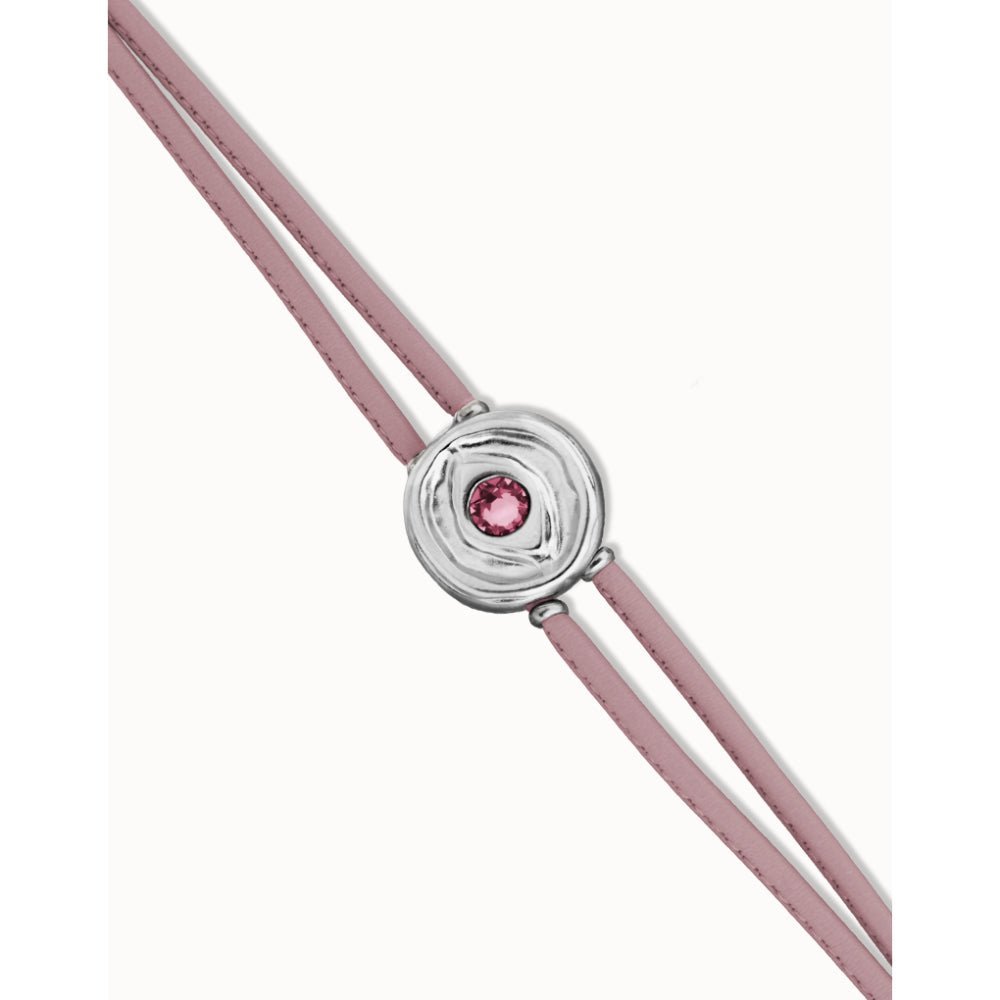 Unode50 Sterling Silver Double Lilac Leather Birthstone Eye Bracelet - MococoUNOde50PUL2601LILMTL0MBracelets