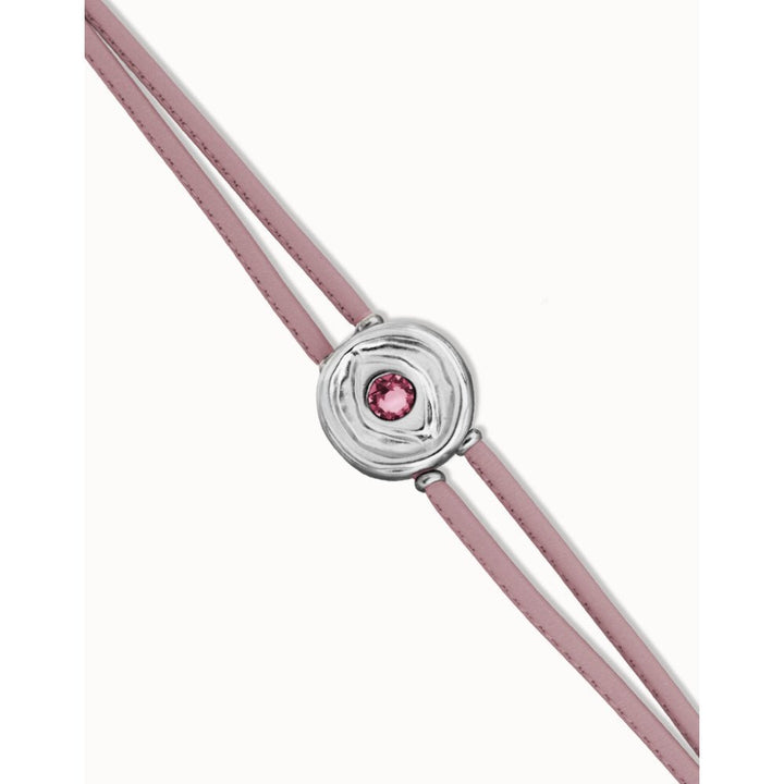 Unode50 Sterling Silver Double Lilac Leather Birthstone Eye Bracelet - MococoUNOde50PUL2601LILMTL0MBracelets