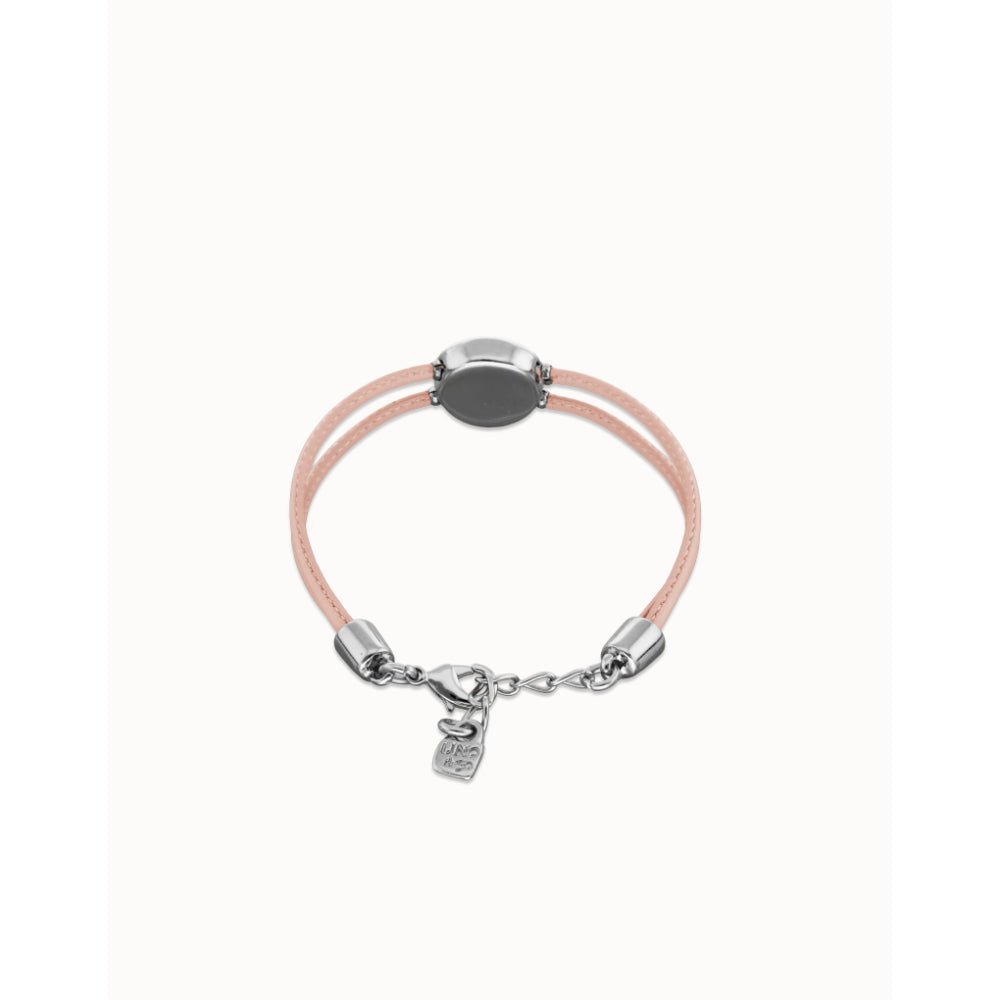 Unode50 Sterling Silver Double Pink Leather Birthstone Eye Bracelet - MococoUNOde50PUL2601RSCMTL0MBracelets