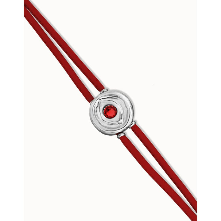 Unode50 Sterling Silver Double Red Leather Birthstone Eye Bracelet - MococoUNOde50PUL2601ROJMTL0MBracelets