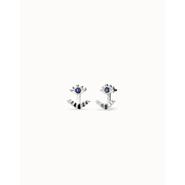 Unode50 Sterling Silver Eye - Shaped Blue Crystal Stud Earrings image