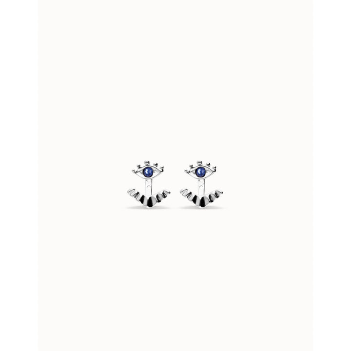 Unode50 Sterling Silver Eye - Shaped Blue Crystal Stud Earrings image 2