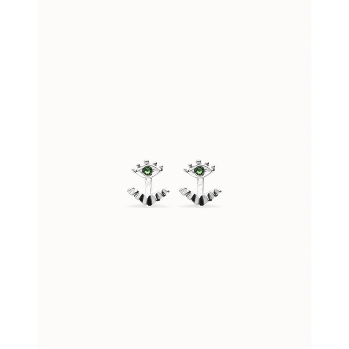 Unode50 Sterling Silver Eye - Shaped Verde Crystal Stud Earrings image 2