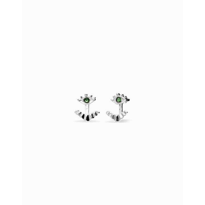 Unode50 Sterling Silver Eye - Shaped Verde Crystal Stud Earrings image