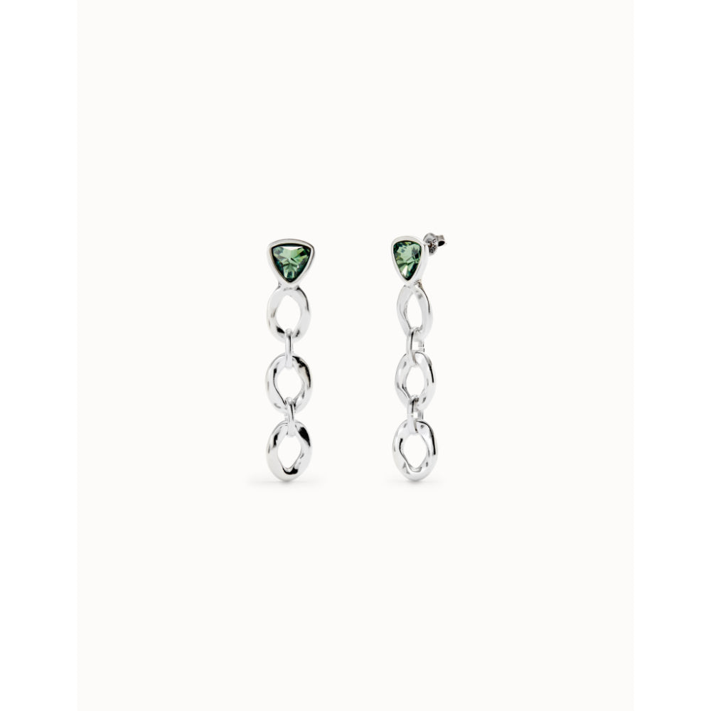 Unode50 Sterling Silver Green Crystal Drop Earring image