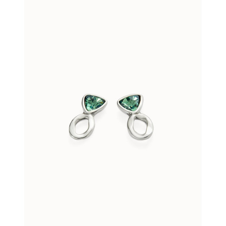 Unode50 Sterling Silver Green Crystals Drop Earring - MococoUNOde50PEN0980Earrings