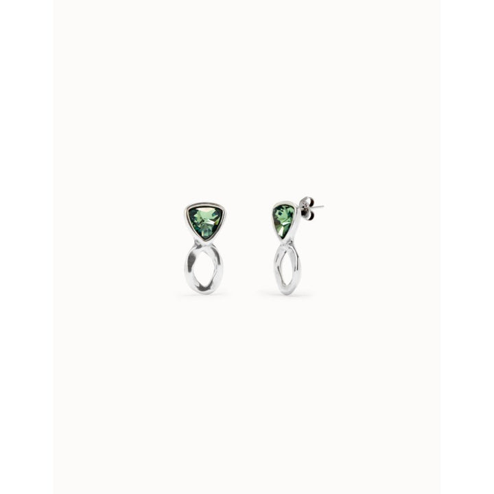 Unode50 Sterling Silver Green Crystals Drop Earring - MococoUNOde50PEN0980Earrings