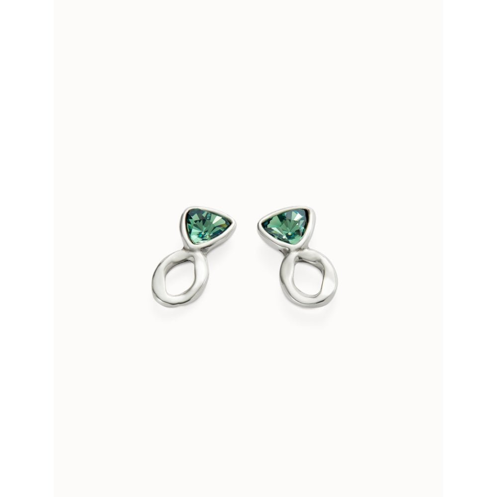 Unode50 Sterling Silver Green Crystals Drop Earring - MococoUNOde50PEN0980VRDMTL0UEarrings