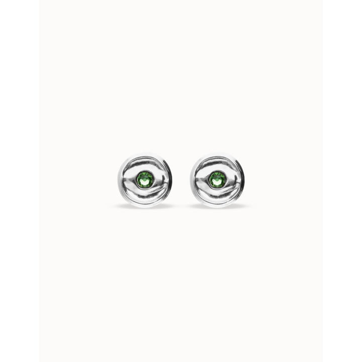 Unode50 Sterling Silver Green Faceted Crystal Stud Earrings - MococoUNOde50PEN1007VRDMTL0UEarrings