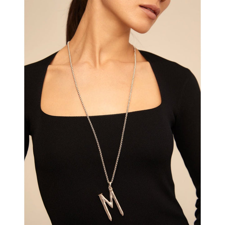 Unode50 Sterling Silver Large M Initial Charm - MococoUNOde50CHA0013Charms