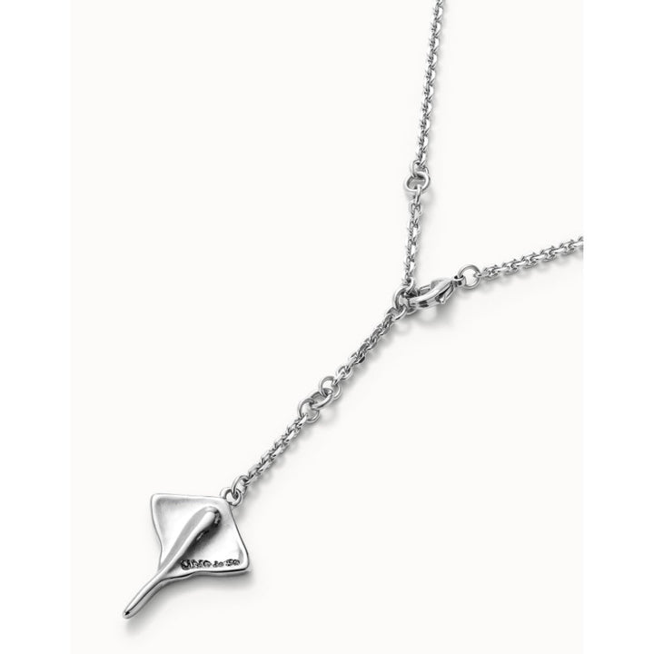 Unode50 Sterling Silver Long Chain Pendant Manta Ray Necklace - MococoUNOde50COL1931Necklaces