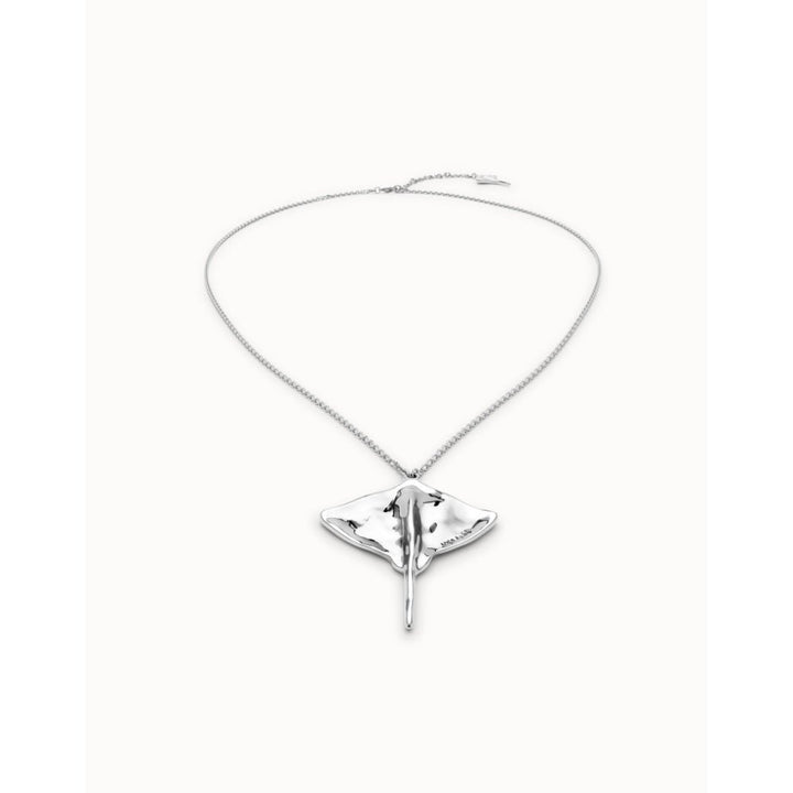 Unode50 Sterling Silver Long Chain Pendant Manta Ray Necklace - MococoUNOde50COL1931Necklace