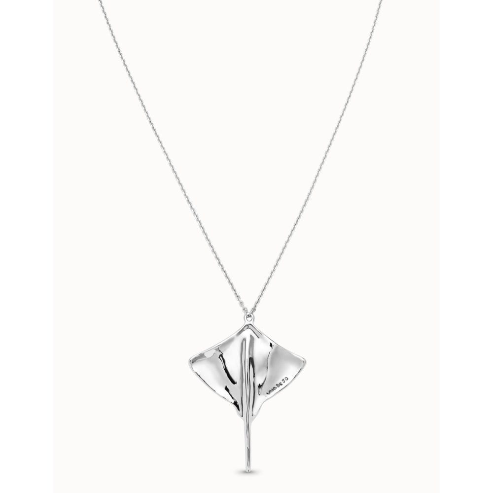 Unode50 Sterling Silver Long Chain Pendant Manta Ray Necklace - MococoUNOde50COL1931Necklace