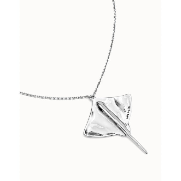 Unode50 Sterling Silver Long Chain Pendant Manta Ray Necklace - MococoUNOde50COL1931Necklaces