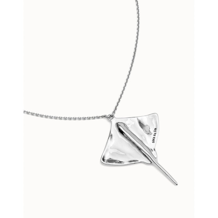Unode50 Sterling Silver Long Chain Pendant Manta Ray Necklace - MococoUNOde50COL1931Necklace