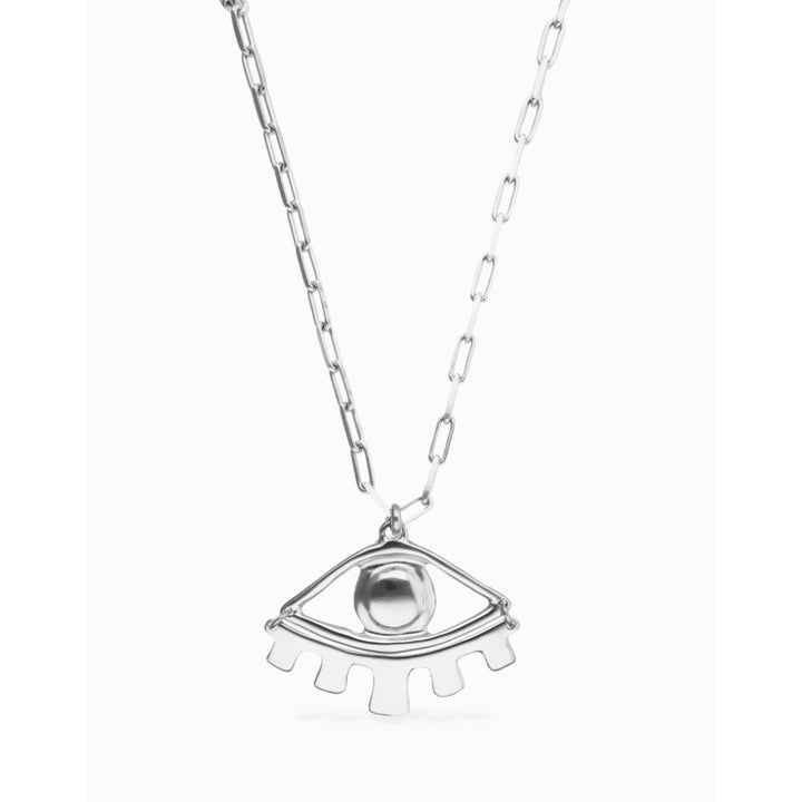 Unode50 Sterling Silver Long Pendant Chain Central Eye Necklace - MococoUNOde50OL2034MTL0000UNecklaces