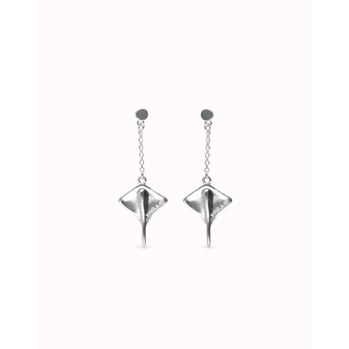 Unode50 Sterling Silver Manta Ray - Shaped Drop Earrings - PEN1009 image 2