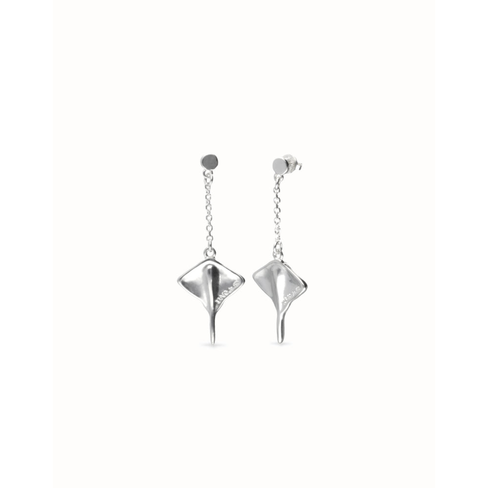 Unode50 Sterling Silver Manta Ray - Shaped Drop Earrings - PEN1009 image
