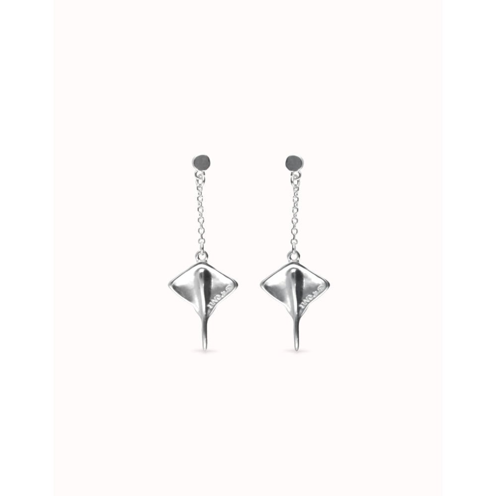 Unode50 Sterling Silver Manta Ray - Shaped Drop Earrings - PEN1009 - MococoUNOde50PEN1009Earrings