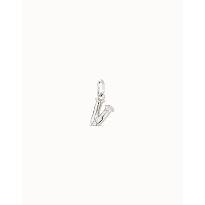 Unode50 Sterling Silver Medium V Initial Charm - MococoUNOde50CHA0048MTL0000UCharms