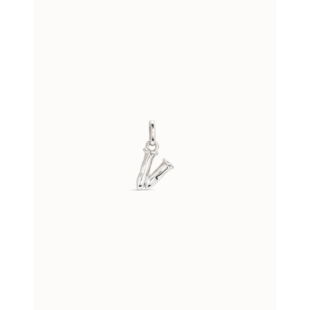 Unode50 Sterling Silver Medium V Initial Charm - MococoUNOde50CHA0048Charms and Links