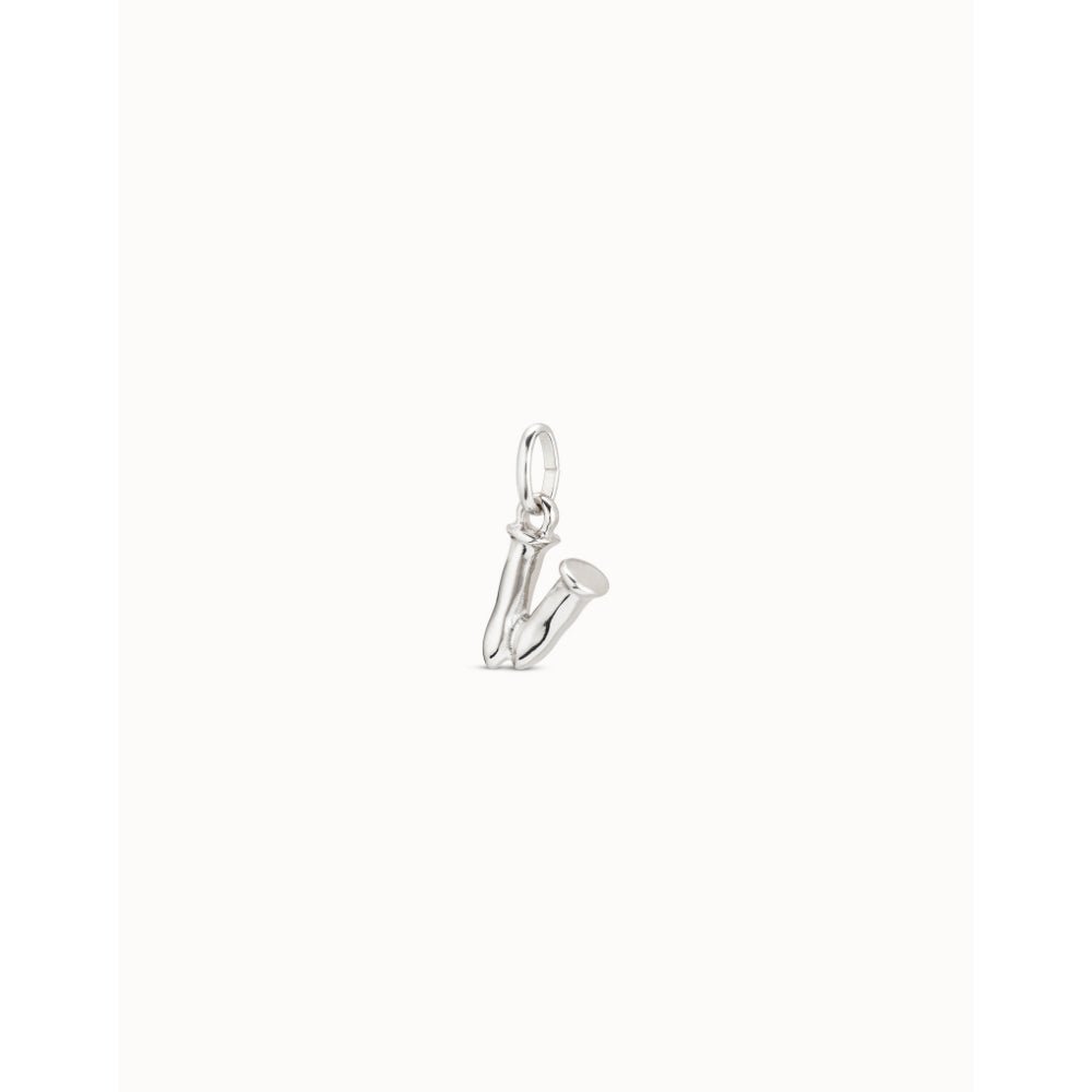 Unode50 Sterling Silver Medium V Initial Charm - MococoUNOde50CHA0048Charms and Links