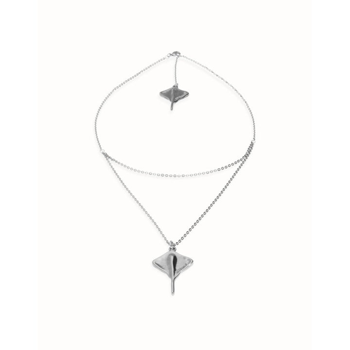Unode50 Sterling Silver Multi Strand Chain Manta Ray Necklace - MococoUNOde50COL2043Necklace