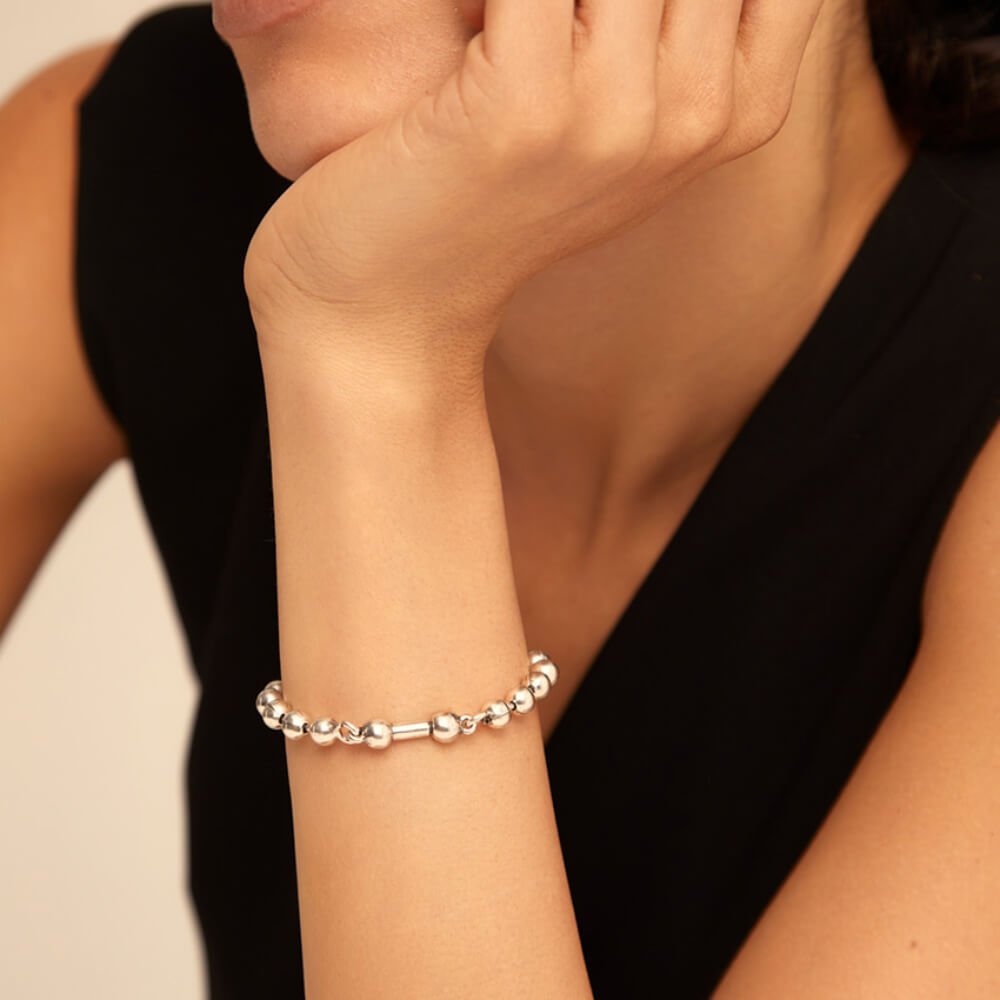 UNOde50 Sterling Silver - Plated Beaded Bracelet - MococoUNOde50PUL1924MTL0000SBracelets