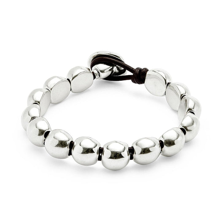Unode50 Sterling Silver - Plated Beaded Leather Bracelet - MococoUNOde50PUL2519MTL0000MBracelets
