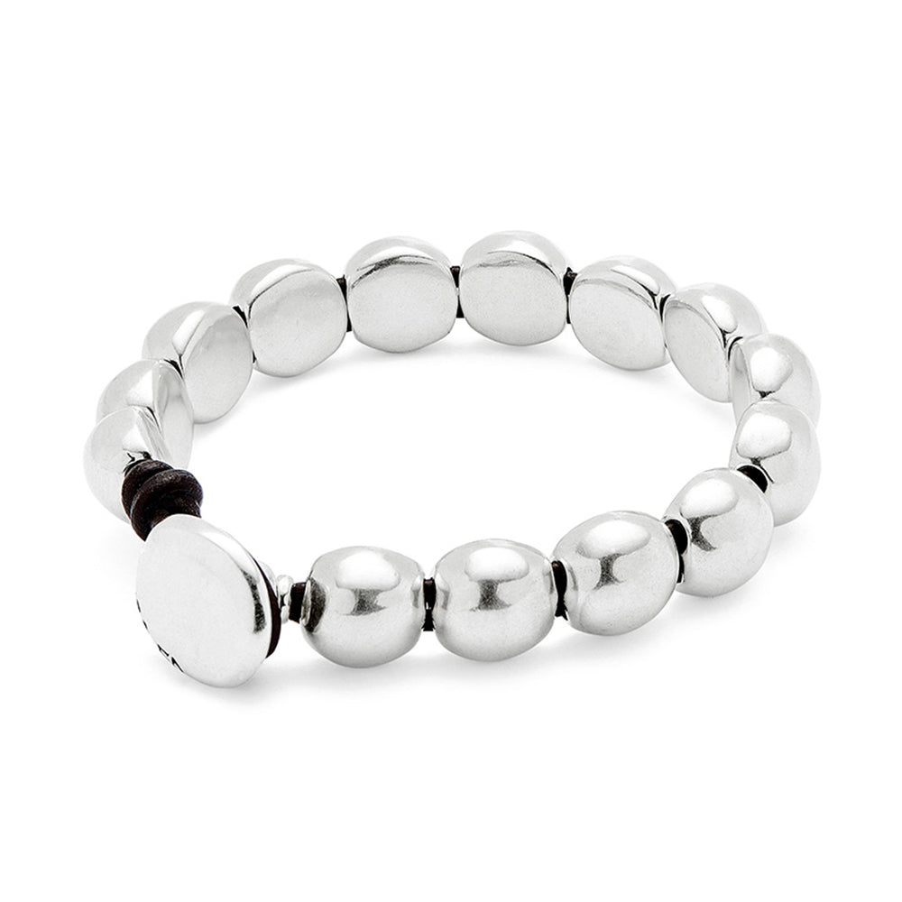 Unode50 Sterling Silver - Plated Beaded Leather Bracelet - MococoUNOde50PUL2519MTL0000MBracelets