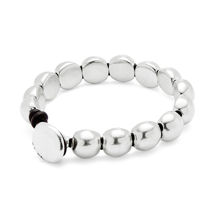 Unode50 Sterling Silver - Plated Beaded Leather Bracelet - MococoUNOde50PUL2519MTL0000MBracelets