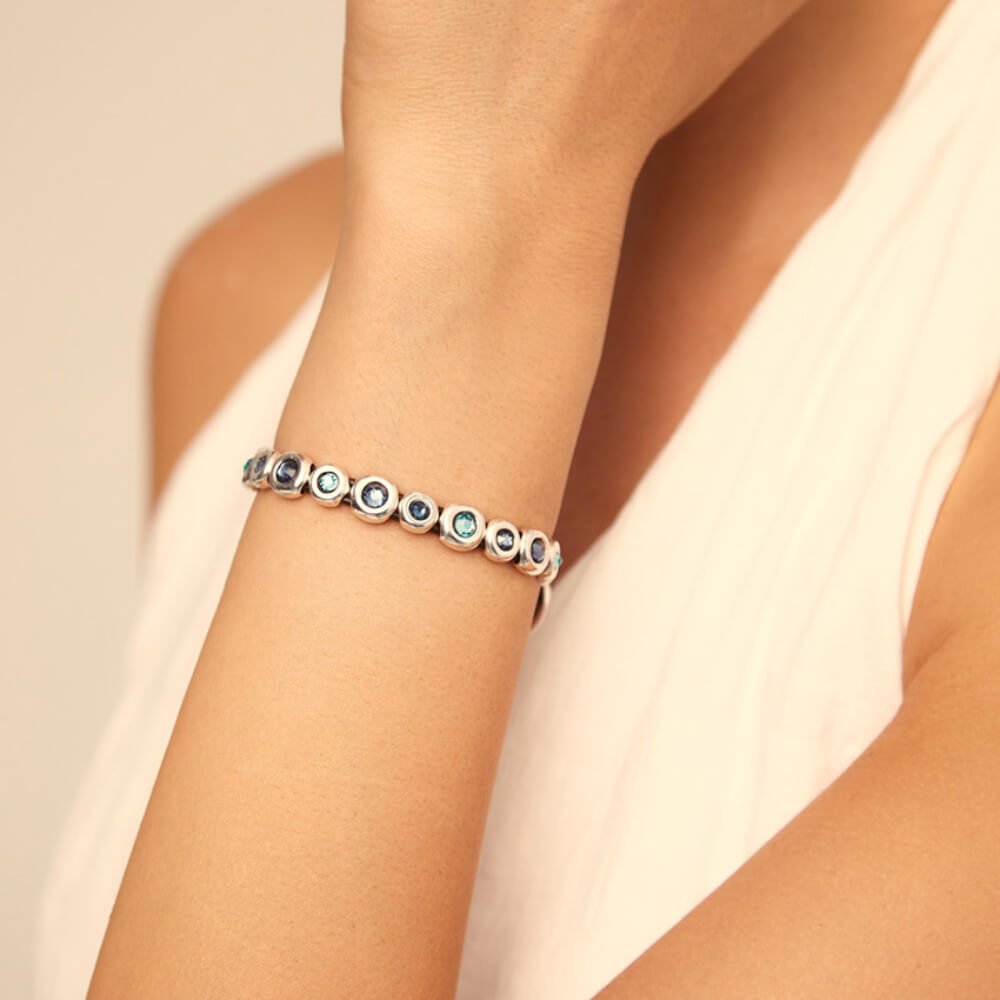 UNOde50 Sterling Silver - Plated Beaded Leather Bracelet - MococoUNOde50PUL2038AZUMTL0MBracelets