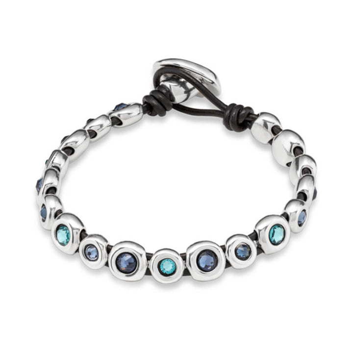 UNOde50 Sterling Silver - Plated Beaded Leather Bracelet - MococoUNOde50PUL2038AZUMTL0MBracelets