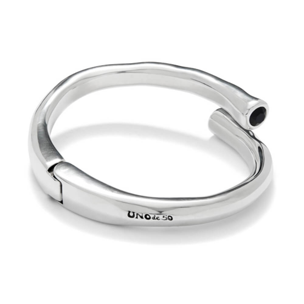 UNOde50 Sterling Silver - Plated Black Crystal Bangle Bracelet - MococoUNOde50PUL2451NGRMTL0MBracelets